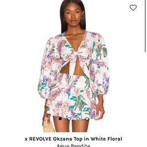 Agua Benedita x REVOLVE top and skirt set in White Floral